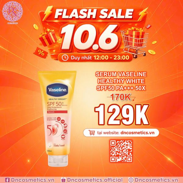 DƯỠNG THỂ TRẮNG DA VASELINE HEALTHY BRIGHT GLUTA-HYA SERUM BURST UV LOTION 10X 330ML