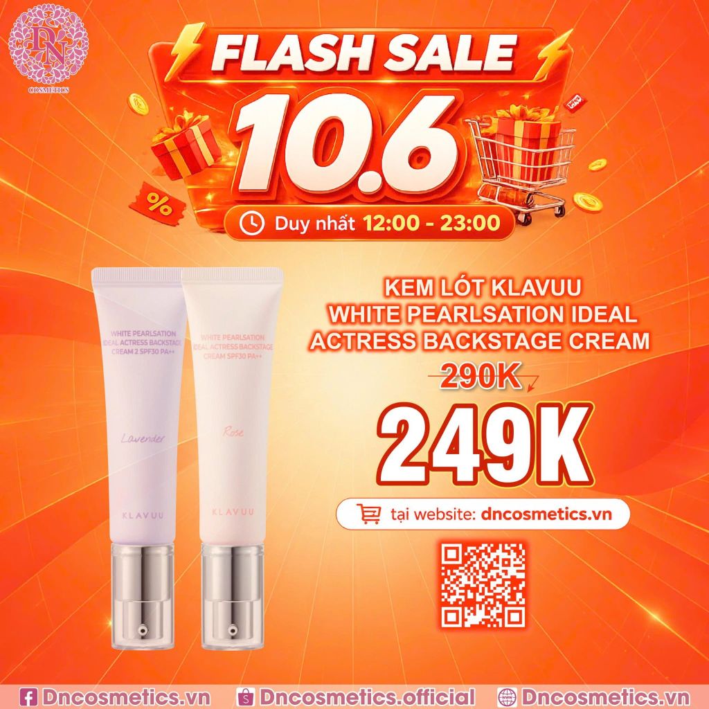 KEM LÓT KLAVUU NÂNG TONE WHITE PEARLSATION IDEAL ACTRESS BACKSTAGE CREAM SPF30