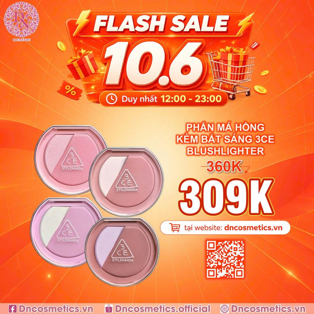 PHẤN MÁ HỒNG KÈM BẮT SÁNG 3CE BLUSHLIGHTER