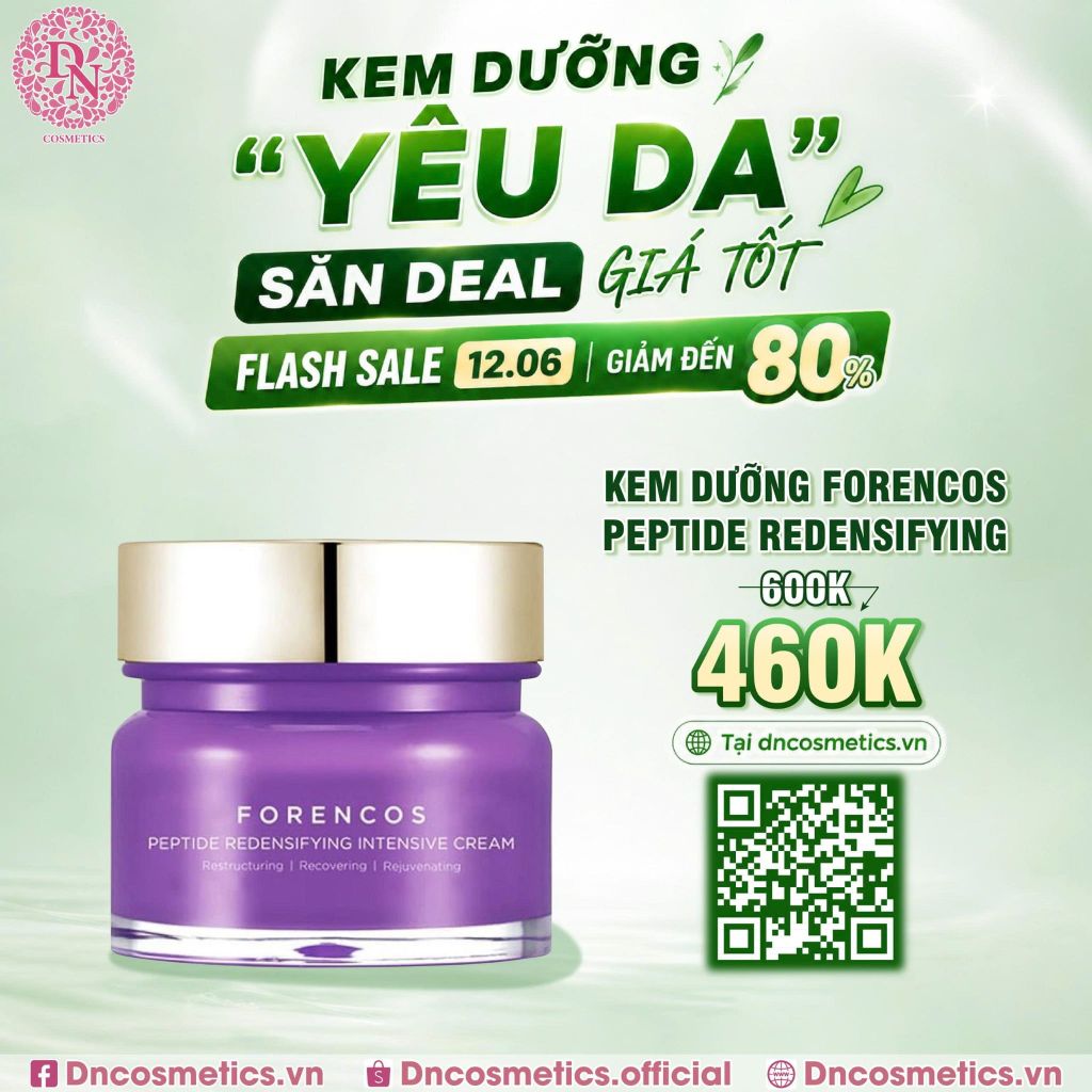 KEM DƯỠNG HỖ TRỢ TRẮNG DA BAN ĐÊM FORENCOS PEPTIDE REDENSIFYING MÀU TÍM