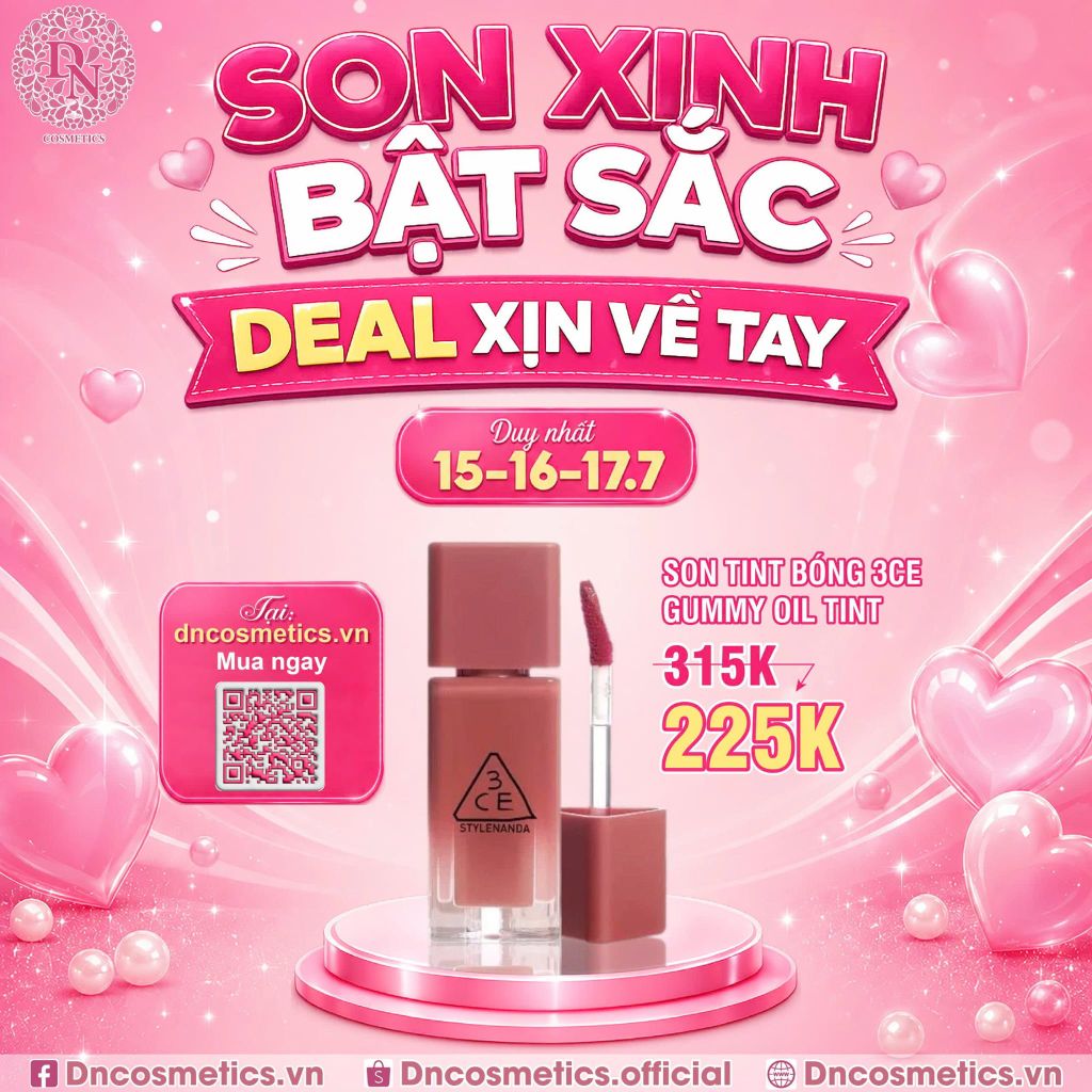 SON TINT BÓNG 3CE GUMMY OIL TINT 4G