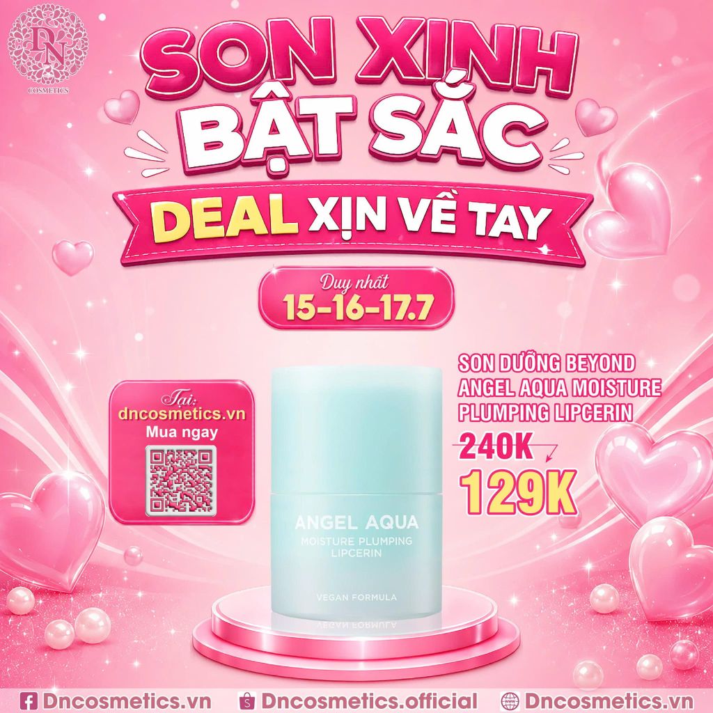 SON DƯỠNG MÔI THUẤN CHAY BEYOND ANGEL AQUA MOISTURE PLUMPING LIPCERIN 15ML