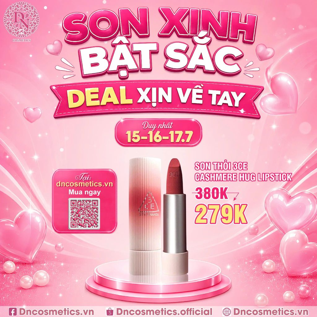SON THỎI 3CE CASHMERE HUG LIPSTICK 3.5G