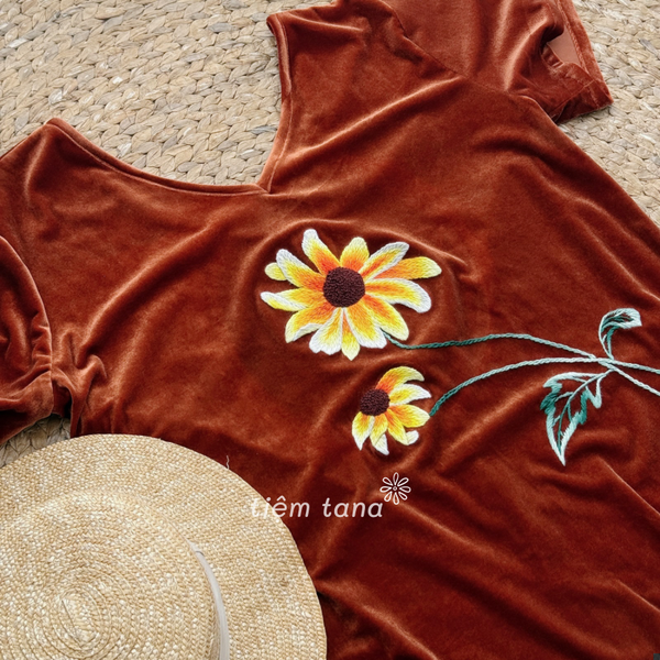  Đầm Ora Nhung - Cam đất 