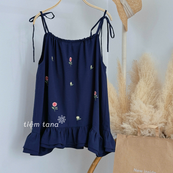  Áo Petal Cami - Xanh navy 