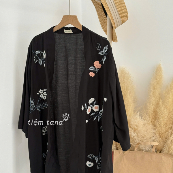  Áo Kimono - Xô tơ đen 