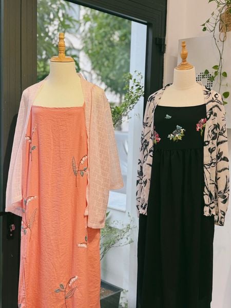  Áo Kimono - Hoa đen 