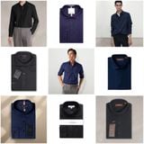  Sơ mi xuất khẩu form Âu - Random màu Đen, Navy (Hàng Outlet không đổi trả) 