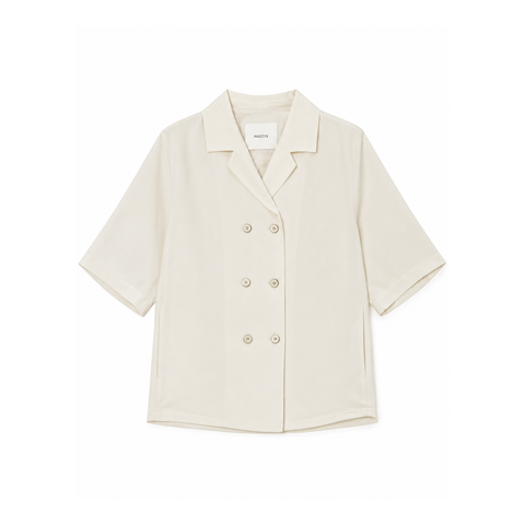 Áo Blazer HAZZYS Nữ Dáng Double-Breasted Tay Lửng