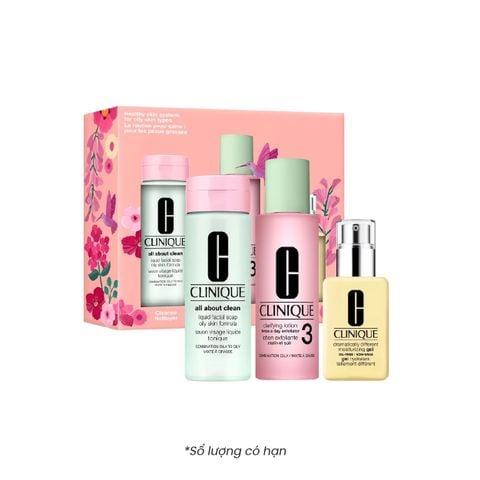 Clinique Healthy Skin 3-Step System For Oily Combo Skin Gift Set 3pcs