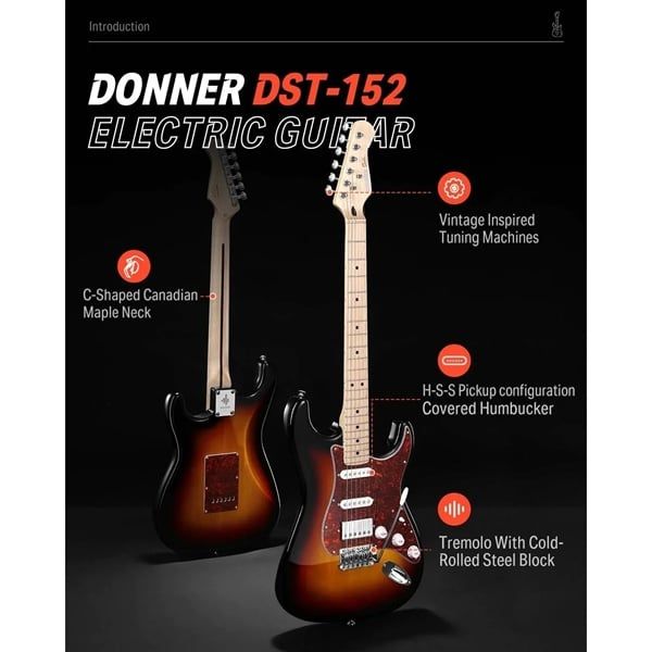  Guitar điện Donner DST-152 Sunburst 