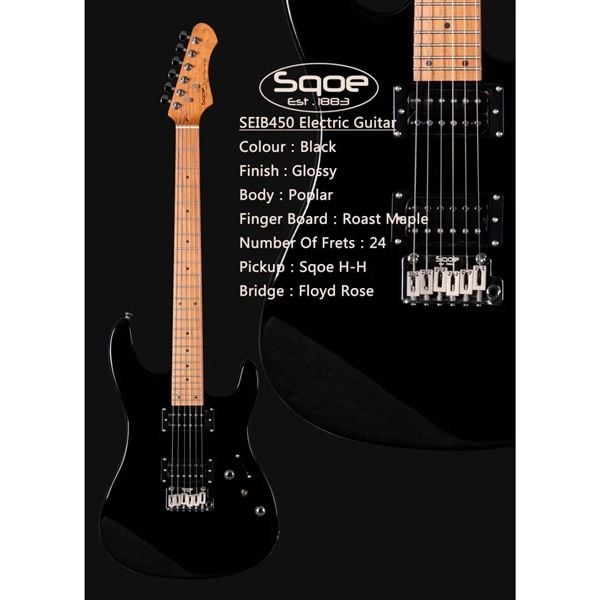  Guitar điện Sqoe SEIB450 BK 