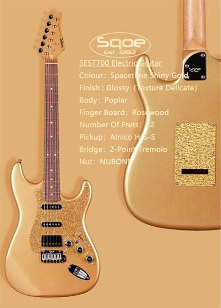  Guitar điện Sqoe SEST700 GD 