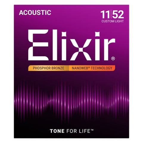  Dây Đàn Guitar Elixir 16027 Acoustic 11-52 Phosphor Nano 