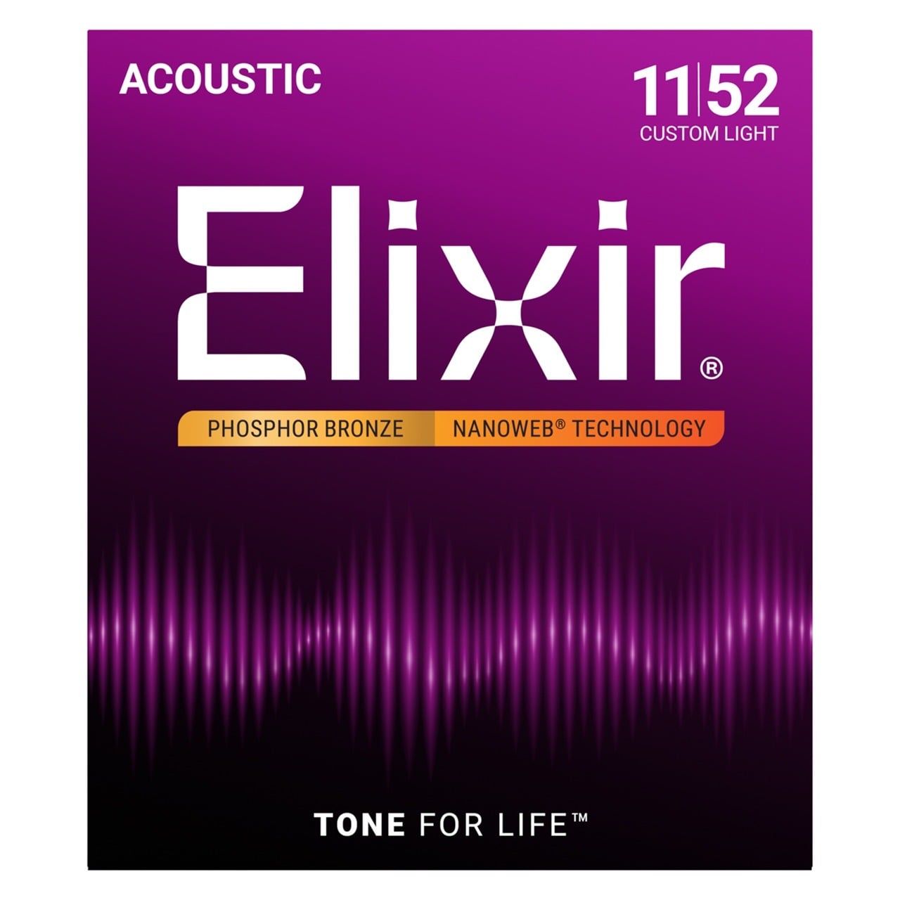  Dây Đàn Guitar Elixir 16027 Acoustic 11-52 Phosphor Nano 