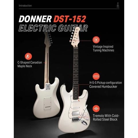  Guitar điện Donner DST-152 White 