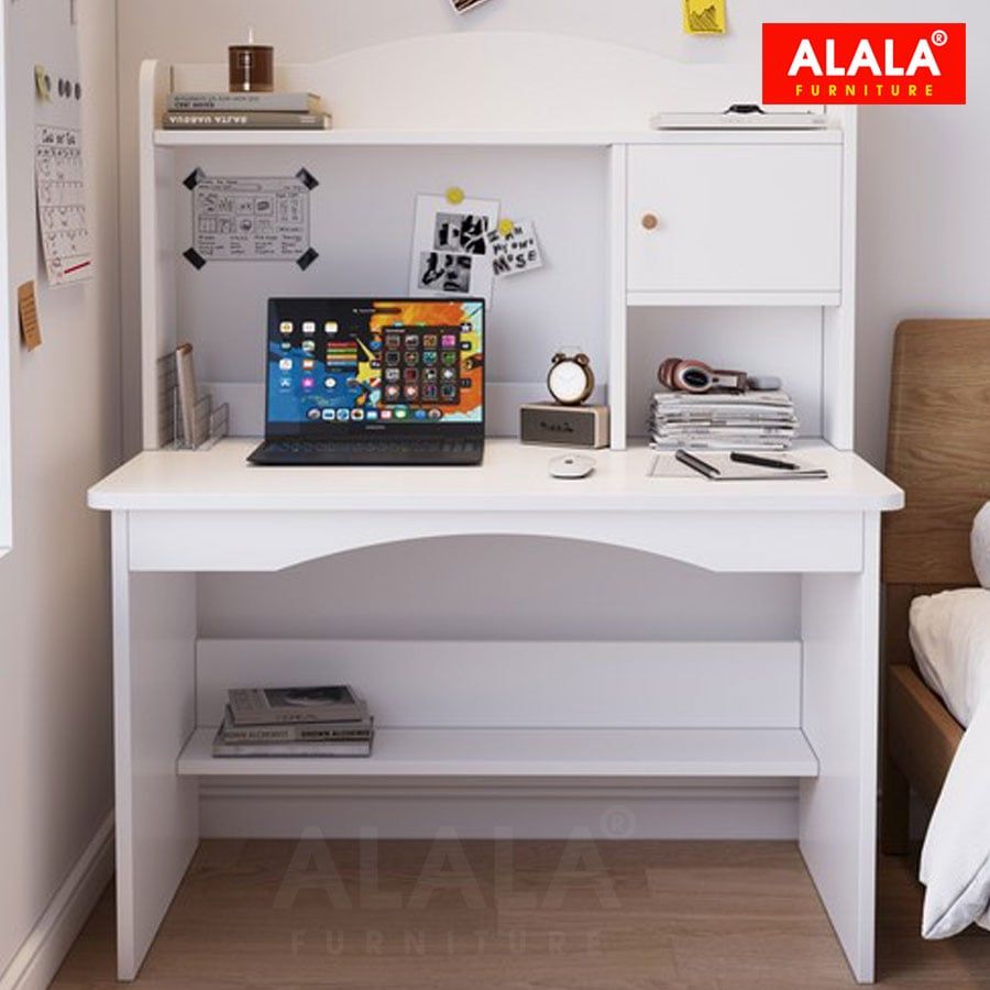 Bàn làm việc ALALA448 hiện đại tích hợp kệ sách và tủ lưu trữ thông minh