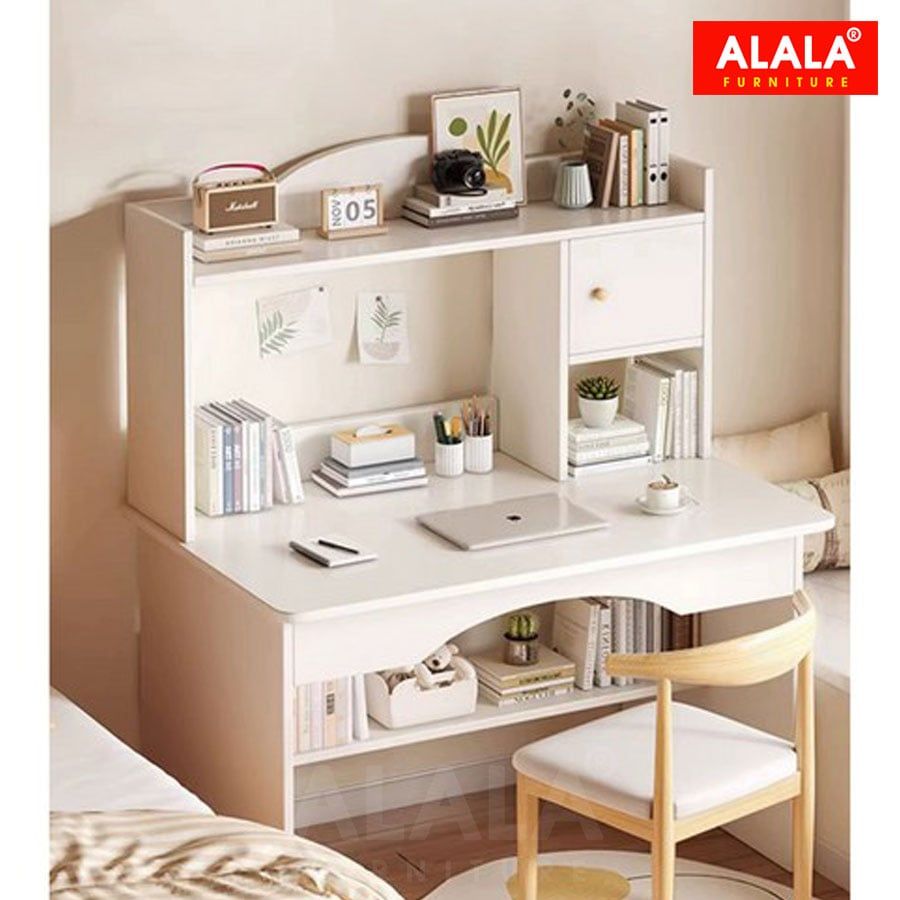 Bàn làm việc ALALA448 hiện đại tích hợp kệ sách và tủ lưu trữ thông minh