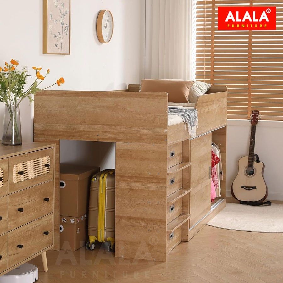 Giường tầng trẻ Em ALALA178 – Tuyệt chiêu gộp giường ngủ vào tủ áo cho phòng nhỏ