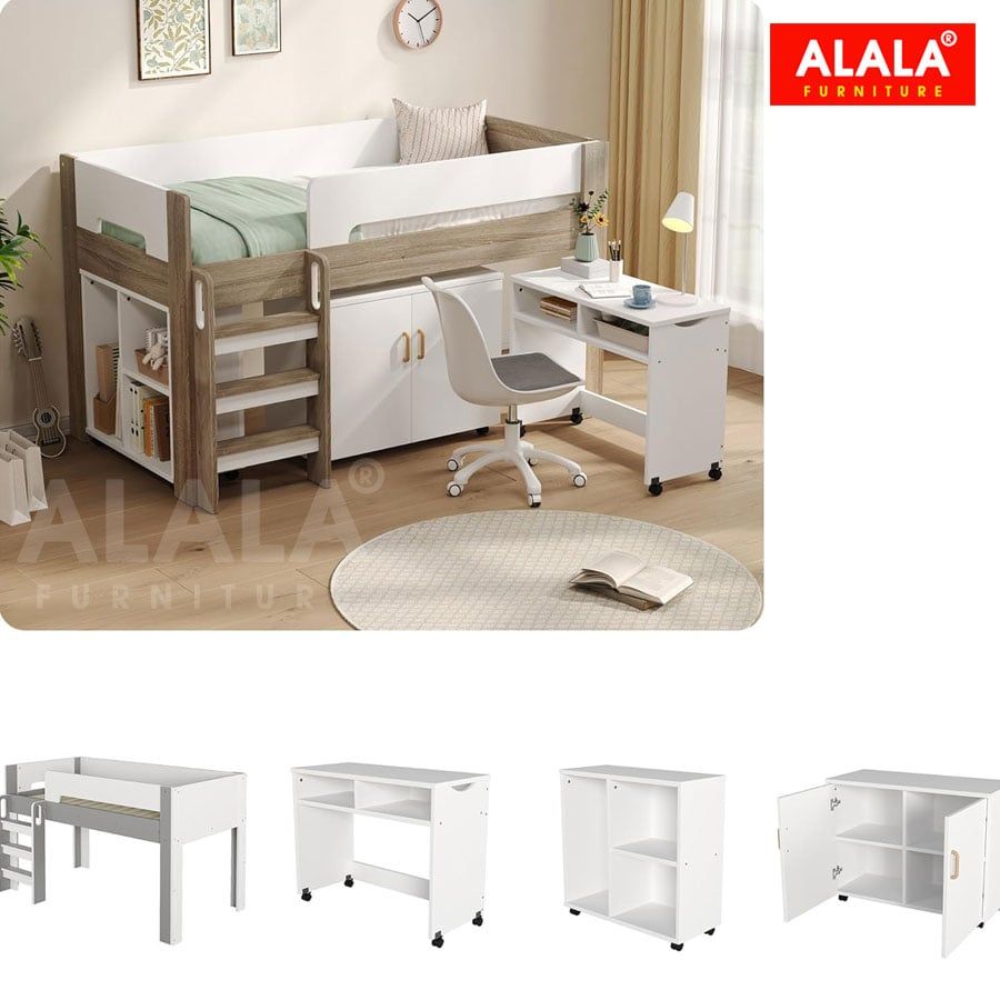 Giường tầng hiện đại ALALA176 -  Căn phòng thủ nhỏ tích hợp bàn học và tủ đồ