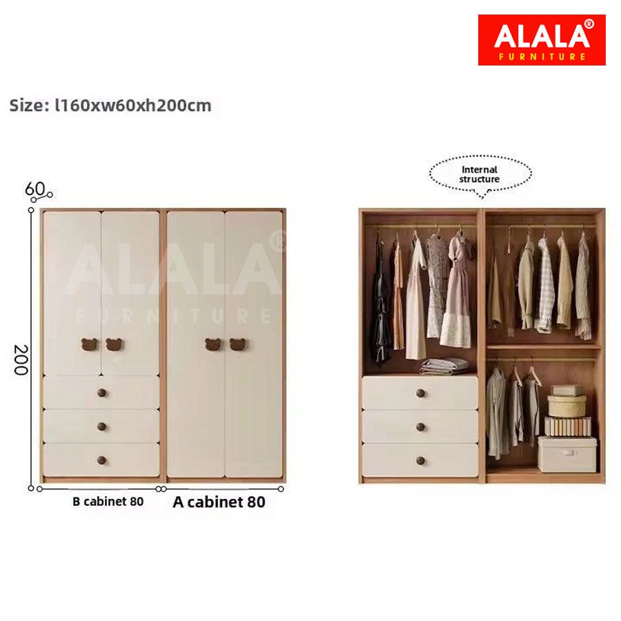 Tủ quần áo trẻ em ALALA1310 - xu hướng nội thất thông minh cho bé