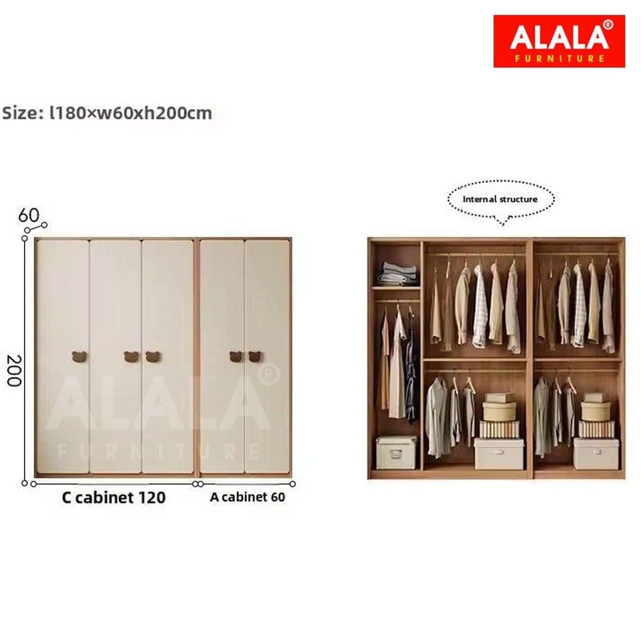 Tủ quần áo trẻ em ALALA1310 - xu hướng nội thất thông minh cho bé