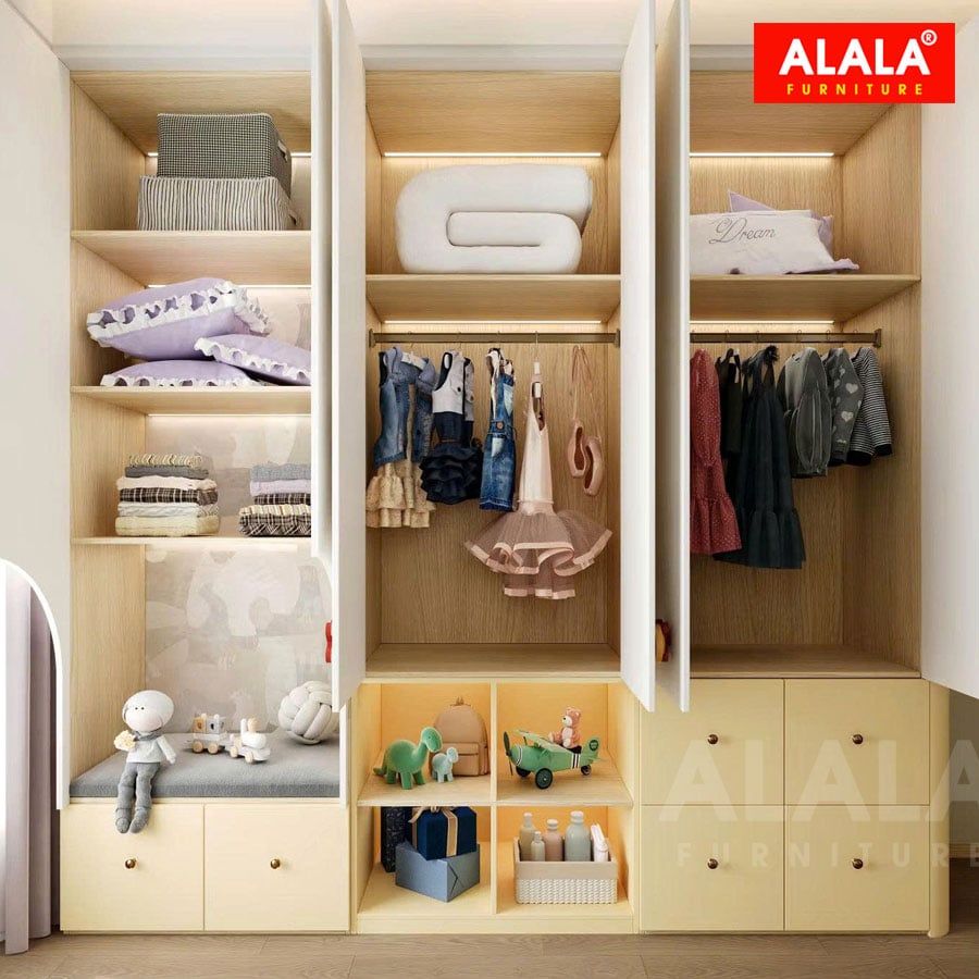 Tủ quần áo trẻ em ALALA1301 - gỗ MDF HMR lõi xanh cao cấp