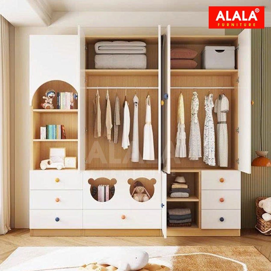 Tủ quần áo trẻ em ALALA1300 – gỗ cao cấp, an toàn cho bé