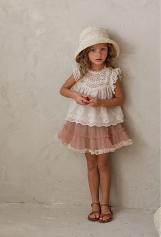 FL - SUM0226 - Chân váy Silvia phủ voan viền bèo liền legging