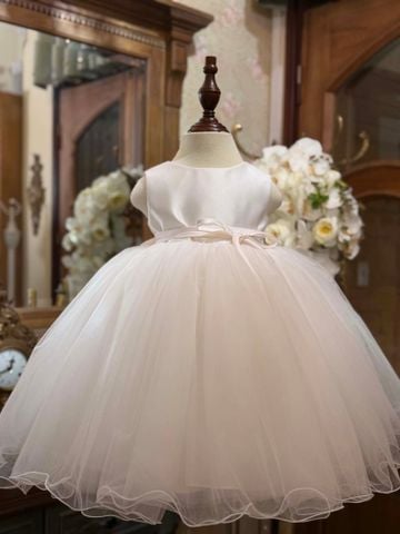 Premium - SUM0226 Váy sát nách phủ voan bồng kèm dây satin