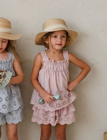 FL - SUM0326  Áo Azel sát nách thêu gấu ren Special