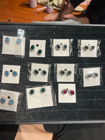 Bông Hàn pha le Swa  viền tone bạc