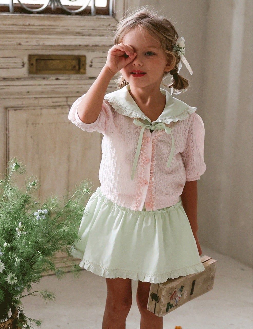 FL - SUM0226 - Chân váy Heilli gấu ren liền legging đùi