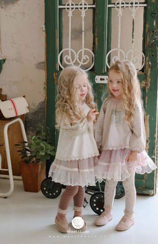 FL - Áo Pla phối tay hoa nhí