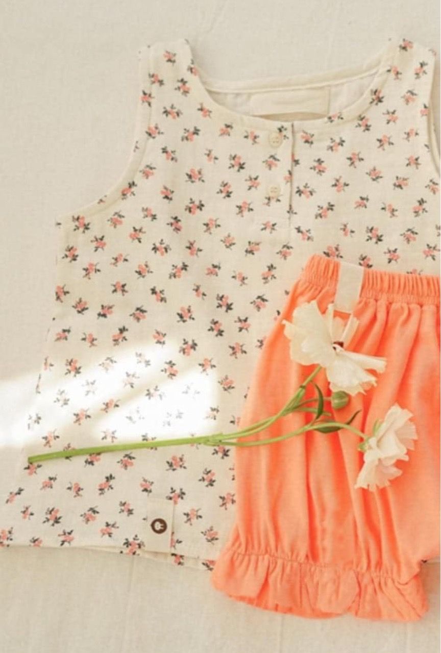 Set Homewear cotton hoa nhí quần lửng