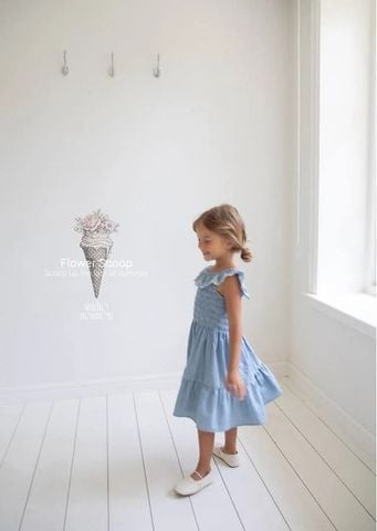 NN - SUM0226  Váy Cherry cổ bèo thêu ren