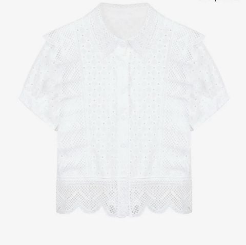 ab.plus - SUM0226 - Mom Áo sơ mi ren hoa đục lỗ