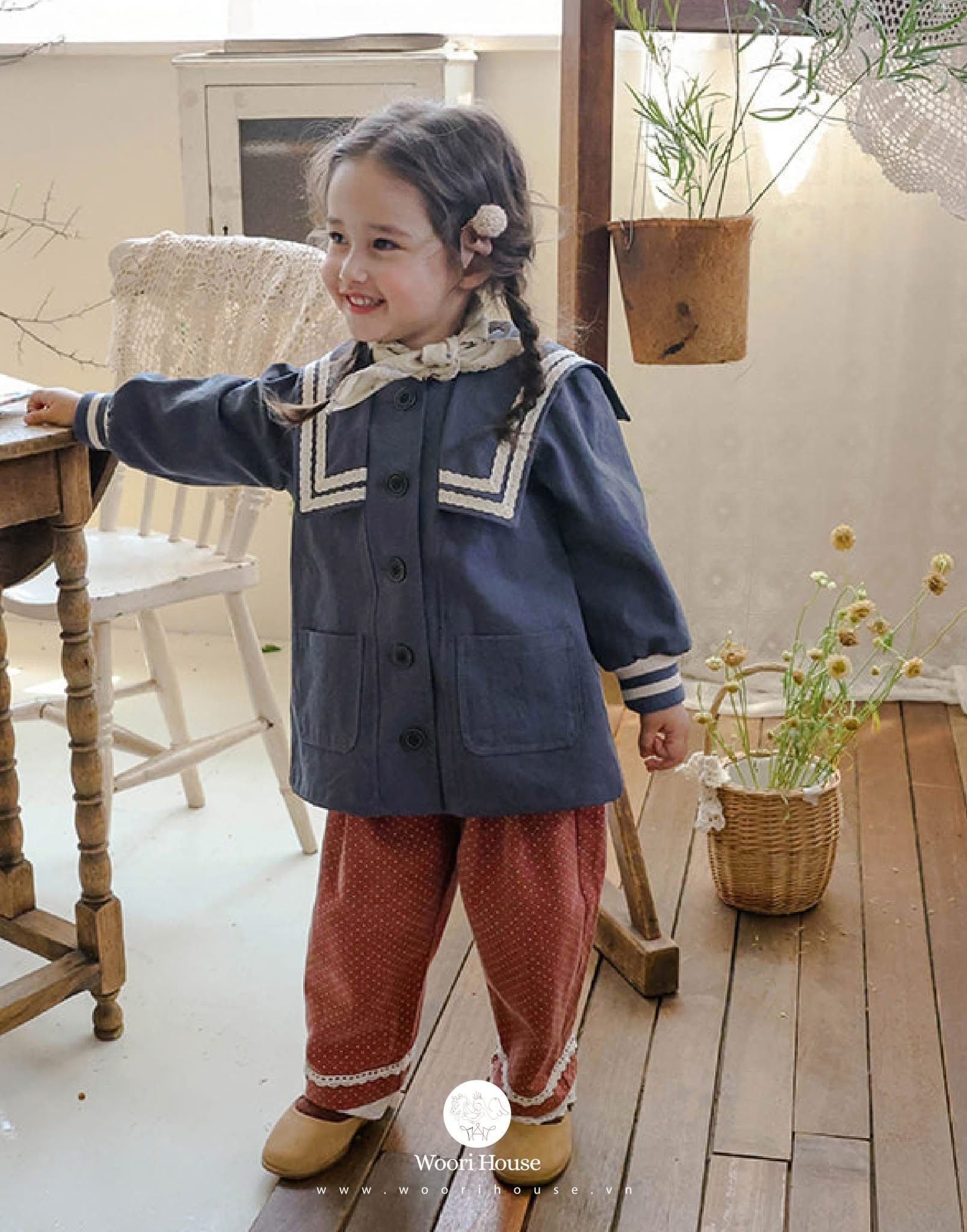 FL - Quần Toffee chấm bi gấu ren