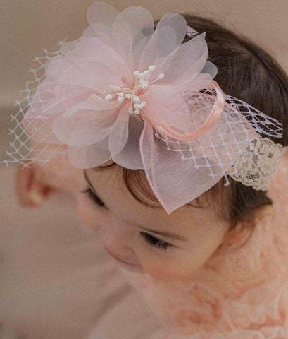 HBB - 0126  Turban Seryl hoa hồng