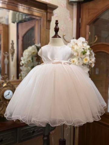 Premium - SUM0226 Váy sát nách phủ voan bồng kèm dây satin