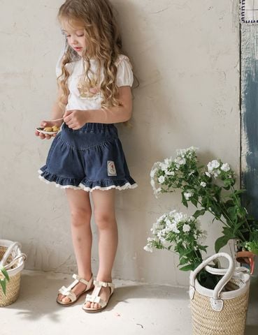 FL - SUM0226 Quần Rose denim gấu bèo