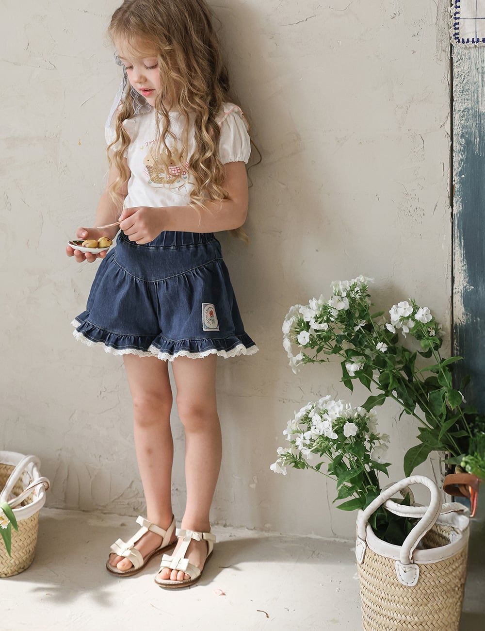 FL - SUM0226 Quần Rose denim gấu bèo