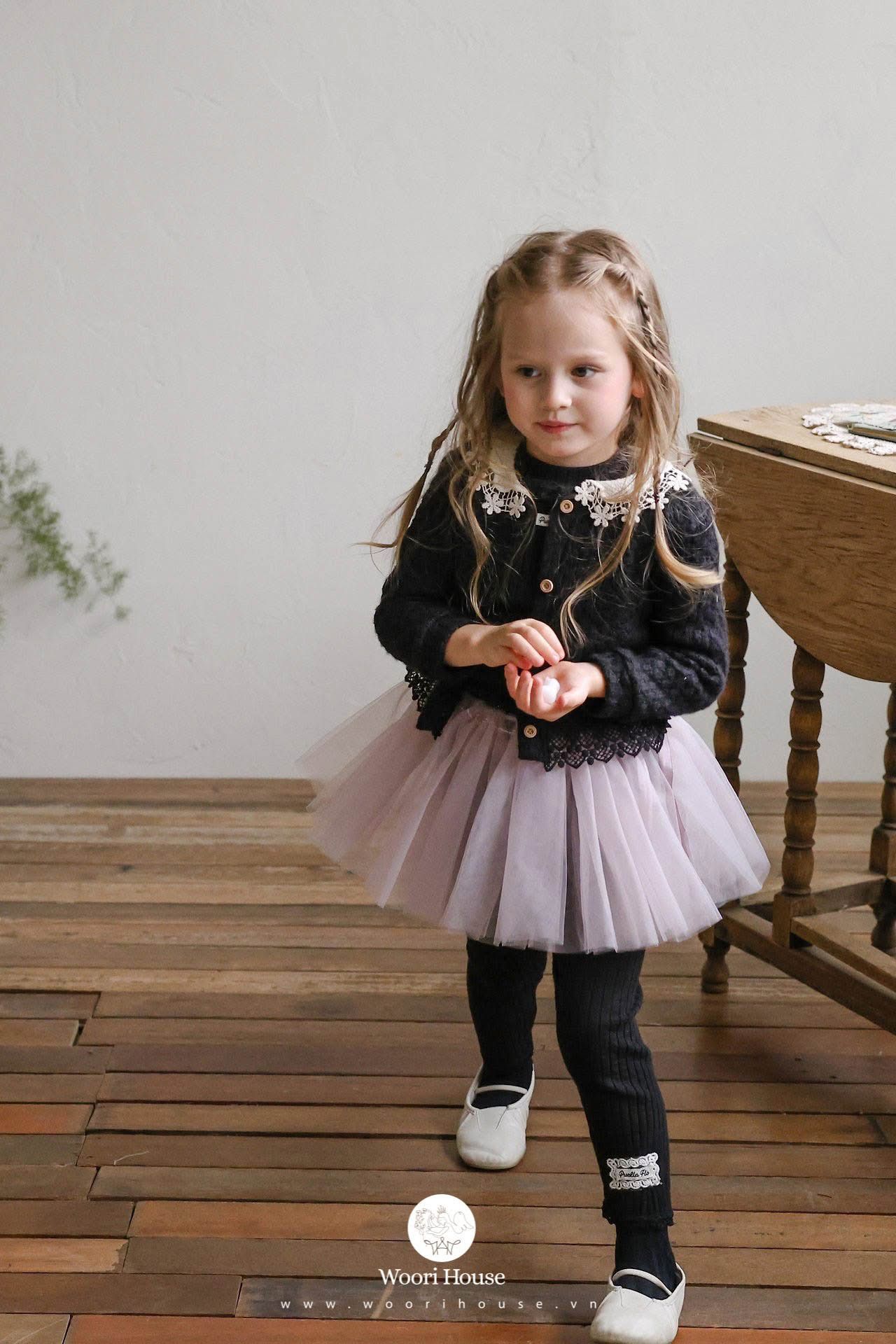 FL - ATU0326 Áo Cardigan Laem cổ ren