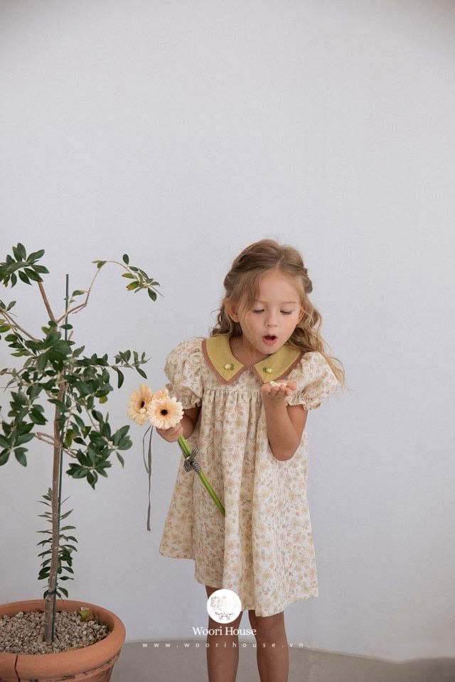 NN - SUM0226 Váy Rose hoa nhí cổ sen thêu