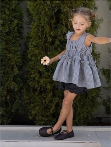 NN - SUM0226  Áo Tulip kẻ ô xòe