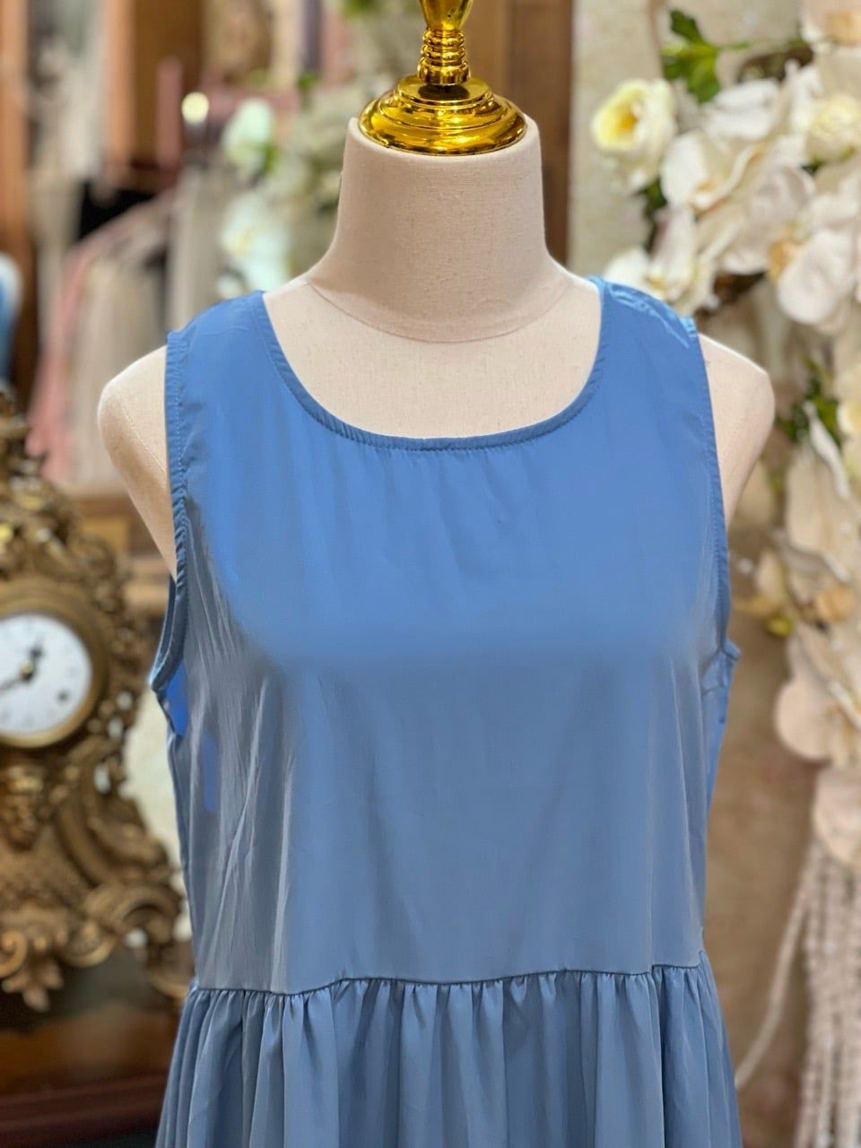 ME - SUM0226 - Mom Váy cotton sát nách thân phối bèo