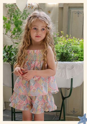 FL - SUM0226 - Áo hai dây Berry hoa nhí smoke ngực