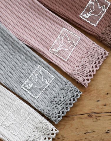 FL - Quần legging Dobby ống thêu ren