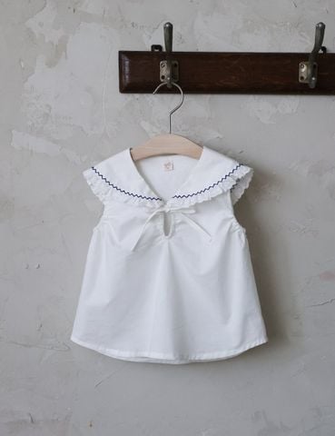 FL - SUM0226 - Áo Sandy blouse cổ thủy thủ viền ren