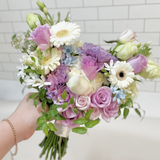  ホワイト＆パープルモーメントウェディングブーケ 